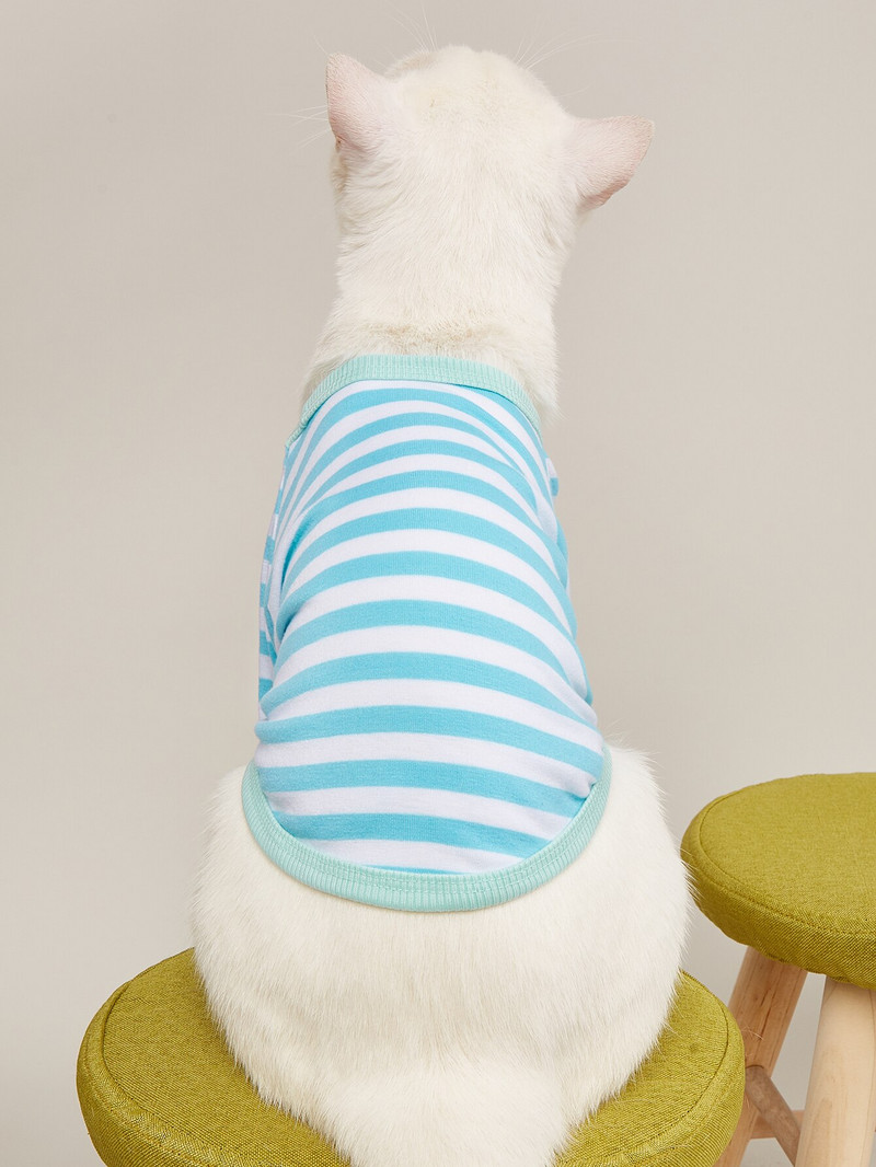 Tricou pentru animale de companie Cămașă pentru câini Tricou pentru câini din bumbac cu dungi Hanorac pentru cățeluși Respirabil drăguț pentru câini de talie mică, pisică, haine pentru animale de companie