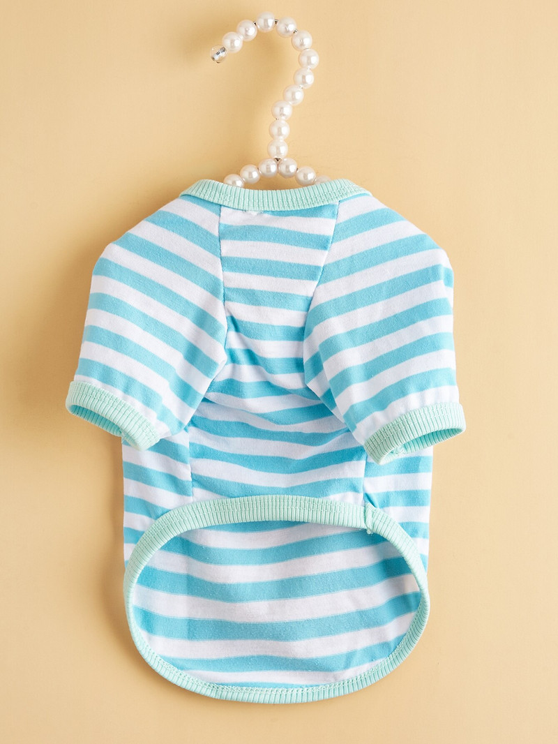 Tricou pentru animale de companie Cămașă pentru câini Tricou pentru câini din bumbac cu dungi Hanorac pentru cățeluși Respirabil drăguț pentru câini de talie mică, pisică, haine pentru animale de companie