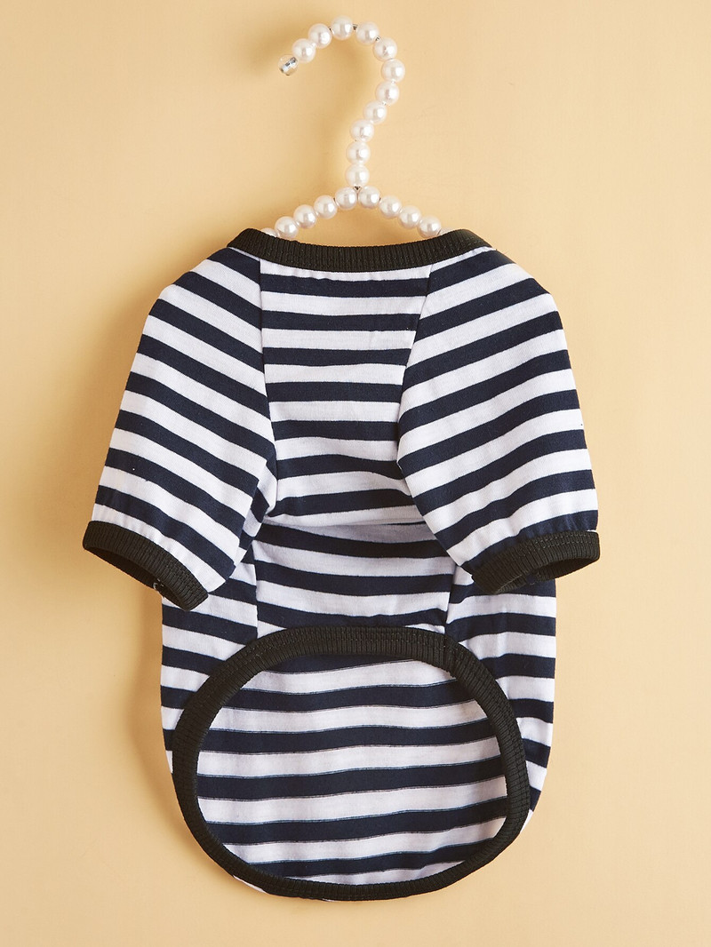 Tricou pentru animale de companie Cămașă pentru câini Tricou pentru câini din bumbac cu dungi Hanorac pentru cățeluși Respirabil drăguț pentru câini de talie mică, pisică, haine pentru animale de companie