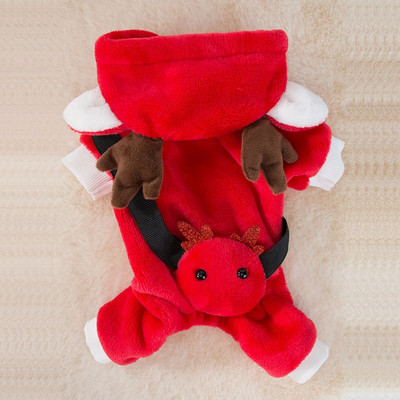 Lemmiklooma koera kassi kostüüm jõulud talveflanell koerte riided koera kapuutsiga mantel Trendikas uusaastariietus koertele kassidele koerte aksessuaarid