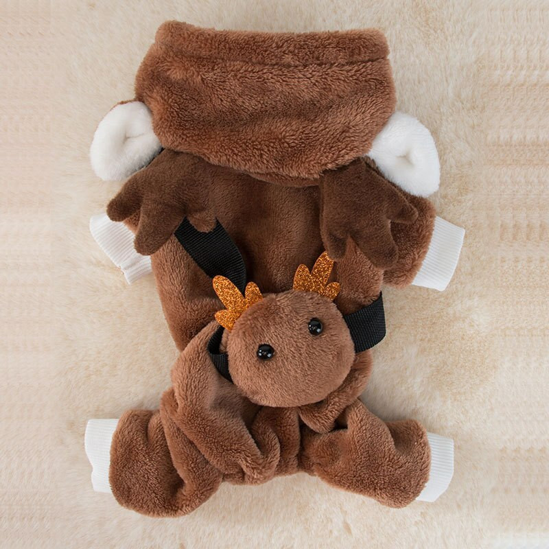 Lemmiklooma koera kassi kostüüm jõulud talveflanell koerte riided koera kapuutsiga mantel Trendikas uusaastariietus koertele kassidele koerte aksessuaarid