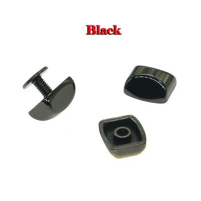 5 sád 11 mm * 10 mm obdĺžnikových skrutkovacích základov, trojfarebných dekoratívnych nýtových oblúkových povrchových kožených doplnkov pre domácich majstrov.