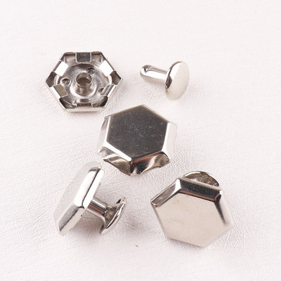 100 sád 10*8 mm dvojitých nitov, strieborných nitov, na tašky, topánky, odevy, kožené remeselné dekorácie, DIY šijacie potreby DIY