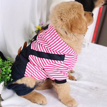 Hot Selling φόρεμα με κουκούλα ριγέ κοντομάνικο μπλουζάκι για σκύλο/γάτα Puppy Cool τζιν φόρεμα, Dog girl Classic Ruffles Ρούχα