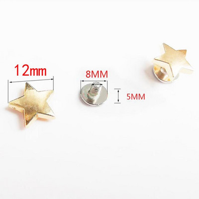 10 seturi stele 12 mm nituri punk plat șuruburi știfturi din piele artizanat pălărie accesorii accesorii din piele perforare haine Decor