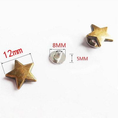 10 seturi stele 12 mm nituri punk plat șuruburi știfturi din piele artizanat pălărie accesorii accesorii din piele perforare haine Decor