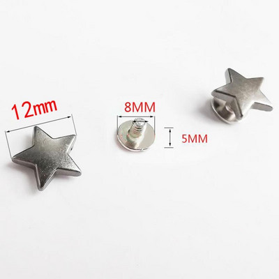 10 seturi stele 12 mm nituri punk plat șuruburi știfturi din piele artizanat pălărie accesorii accesorii din piele perforare haine Decor