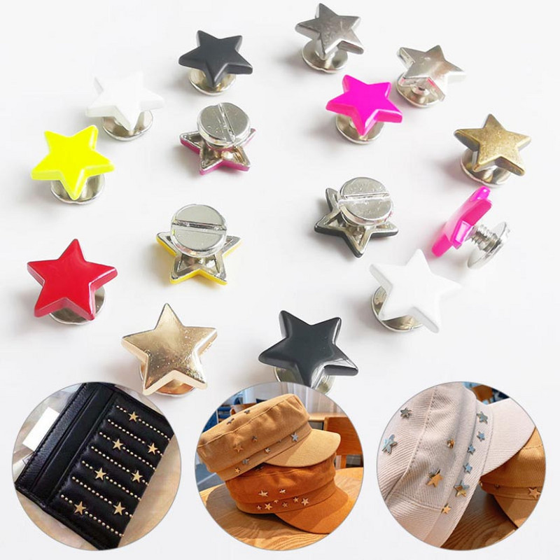 10 seturi stele 12 mm nituri punk plat șuruburi știfturi din piele artizanat pălărie accesorii accesorii din piele perforare haine Decor