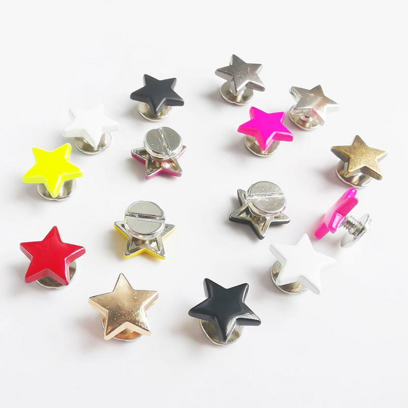 10 seturi stele 12 mm nituri punk plat șuruburi știfturi din piele artizanat pălărie accesorii accesorii din piele perforare haine Decor