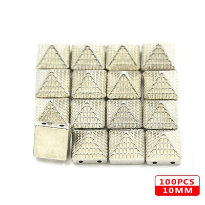 100 ks 10 mm štvorcové plastové hroty CCB strieborné kožené nity prišívacie pyramídy s bodkami hroty na oblečenie punkové DIY korálkové remeslo