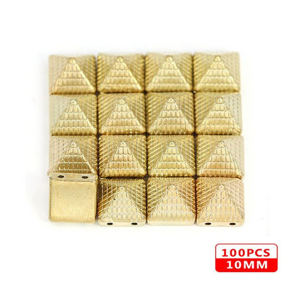 100 ks 10 mm štvorcové plastové hroty CCB strieborné kožené nity prišívacie pyramídy s bodkami hroty na oblečenie punkové DIY korálkové remeslo