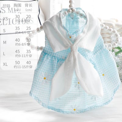 Oblečenie pre psov Jarné a letné tenké šaty pre mačacie princezné Veľkoobchod s potlačou králičieho obojku pre malých psov, plyšového zvieraťa, oblečenie pre malých psov