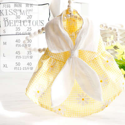 Oblečenie pre psov Jarné a letné tenké šaty pre mačacie princezné Veľkoobchod s potlačou králičieho obojku pre malých psov, plyšového zvieraťa, oblečenie pre malých psov