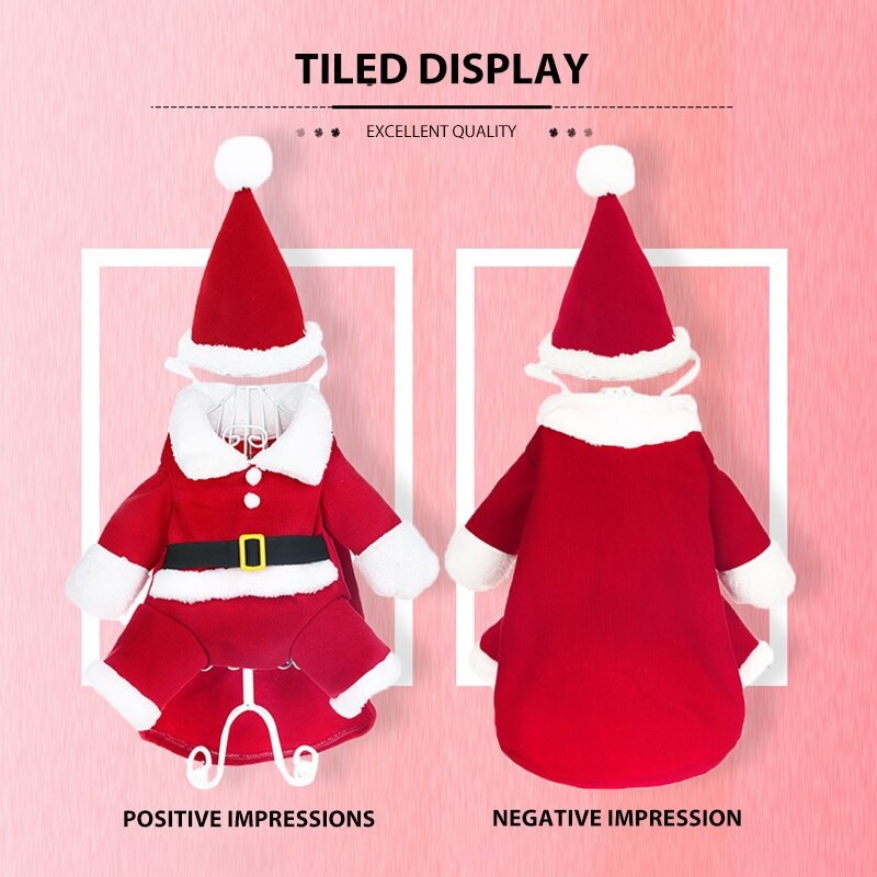 Jõulud lemmikloomakoera kassi kostüümid naljakad jõuluvana uusaasta kassirõivad kiisu kassipoegade rõivad Yorkshire`i talvel soojad lemmikloomariided