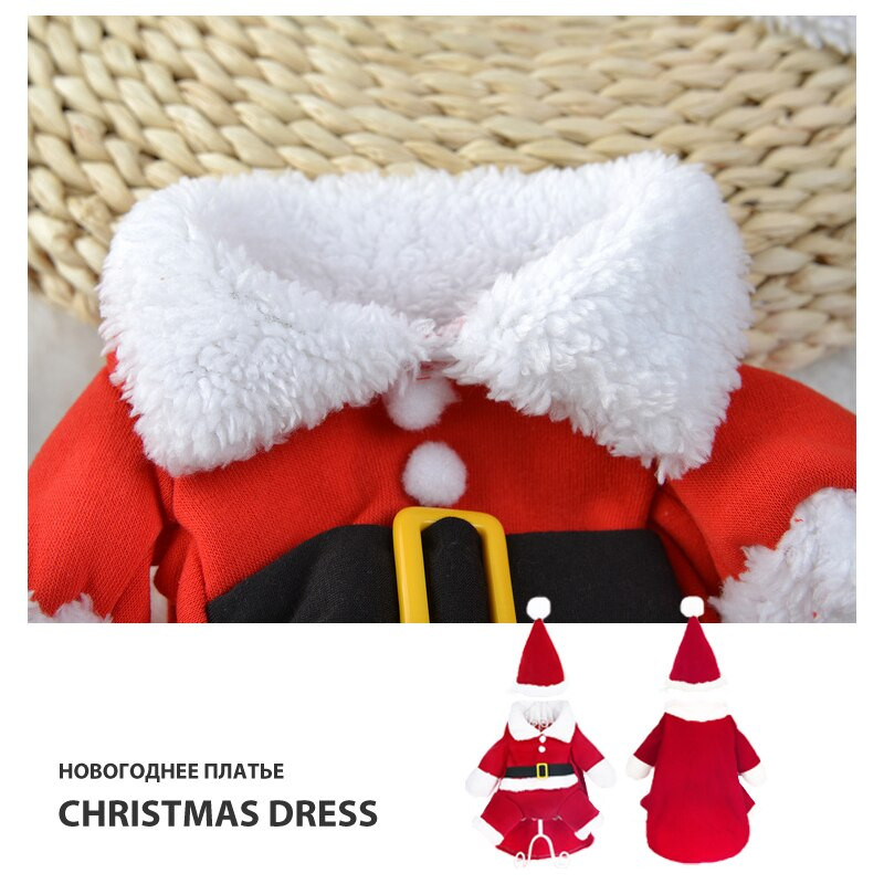 Jõulud lemmikloomakoera kassi kostüümid naljakad jõuluvana uusaasta kassirõivad kiisu kassipoegade rõivad Yorkshire`i talvel soojad lemmikloomariided