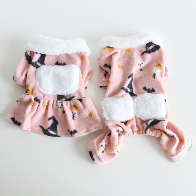 Ροζ ροζ αποκριάτικο φόρεμα για ζευγάρια 2022 Φθινόπωρο/Χειμώνας Στολή γάτας Ρούχα για κατοικίδια Ρούχα για σκύλους