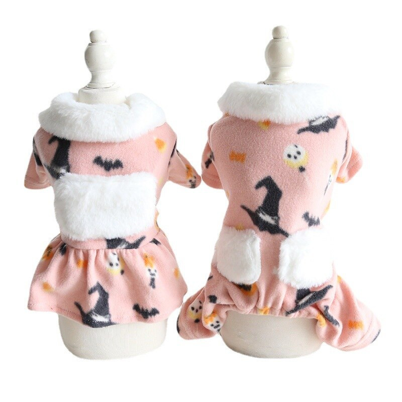 Ροζ ροζ αποκριάτικο φόρεμα για ζευγάρια 2022 Φθινόπωρο/Χειμώνας Στολή γάτας Ρούχα για κατοικίδια Ρούχα για σκύλους