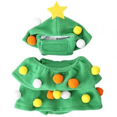 2 tk / komplekt Jõulupuu Lemmikloomarõivad Pompoonid Kollased Tähekaunistused Pehme Riietus Armas väike koerte kutsika kassi kostüüm jõulumantel