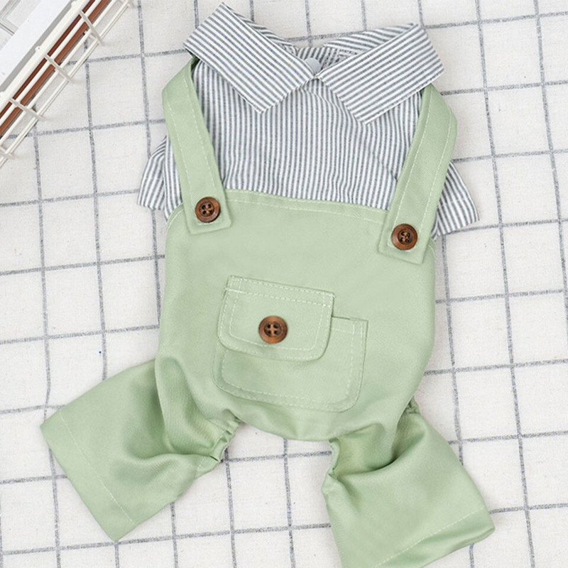 Slatki psi Prugasta košulja Kombinezon za kućne ljubimce Kombinezon s džepovima za pse Modne hlače za štene Majica za pse Udobna odjeća za kućne ljubimce