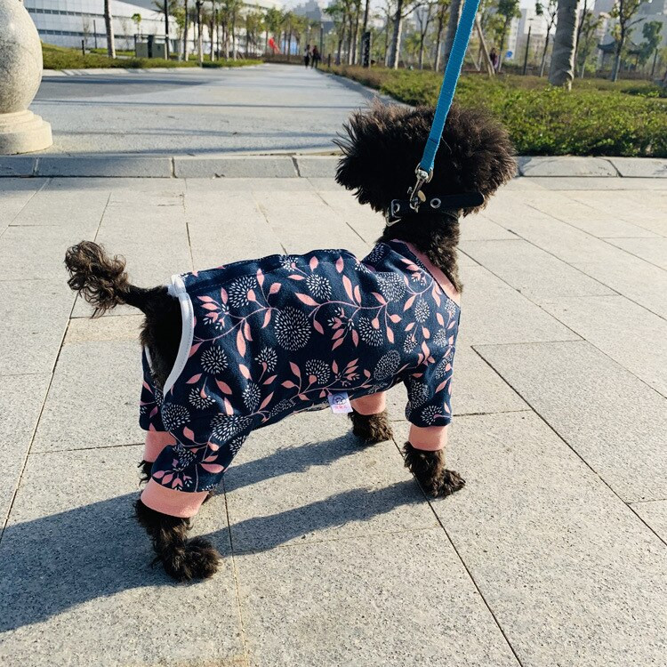 Pohodlné chirurgické oblečenie pre domáce zvieratá, štvornohé brušné sterilizačné oblečenie z čistej bavlny pre mačky a psy