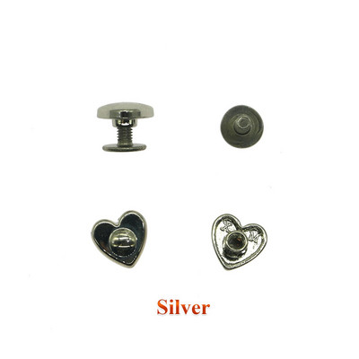 8 mm malé skrutky, nity do srdca, puzdrá na tašku, spony na tašku, DIY kožené doplnky do kovu, 3 druhy farieb