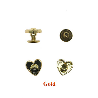 8 mm malé skrutky, nity do srdca, puzdrá na tašku, spony na tašku, DIY kožené doplnky do kovu, 3 druhy farieb