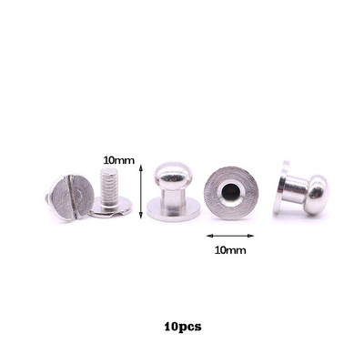 Novih 20 kompleta/paket 4 mm (promjer), 8 mm (visina) kožni željezni mesingani klinovi za vijčane zakovice za odjeću B-04