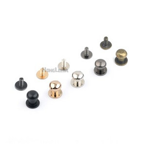 DIY 50 σετ/παρτίδα 8*9*10 χιλιοστά μεγάλα μεταλλικά ορειχάλκινα βιδωτά πριτσίνια πόμολο δερμάτινα καρφιά καρφιά craft πριτσίνια ζώνη ρολογιού στρογγυλή ασημί/μαύρο/χρυσό ZD014