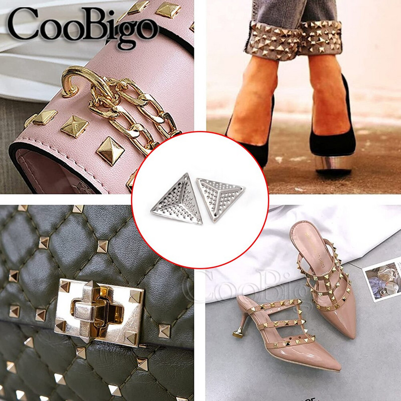 100 tk Metallist küünisnaastud Needid Naelapead Naelad Kolmnurksed Nahast jalanõud Vöökott Kaunistus DIY Käsitöö riided Õmblustarvikud