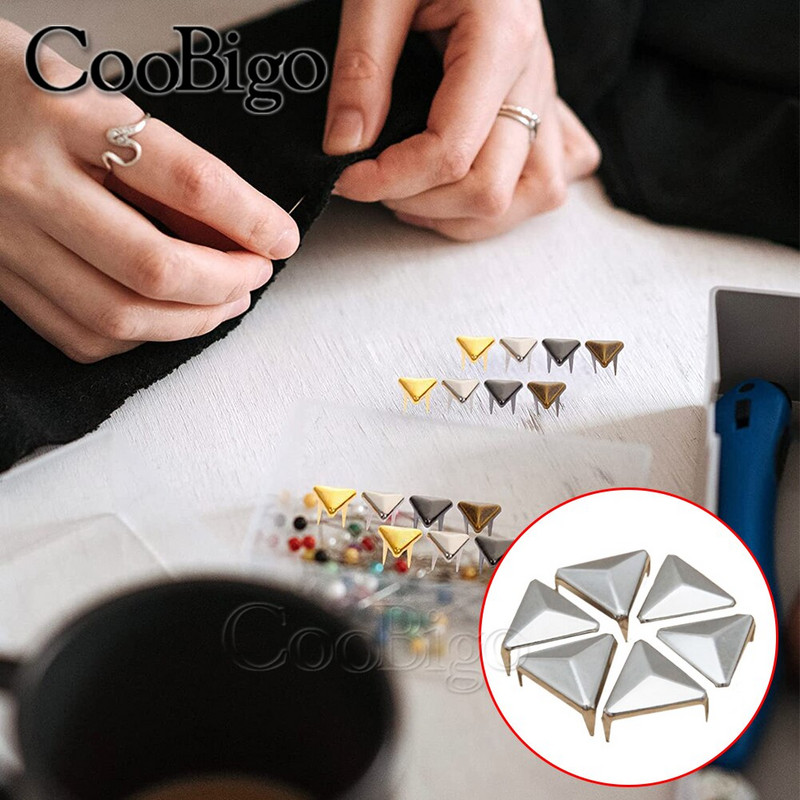 100 tk Metallist küünisnaastud Needid Naelapead Naelad Kolmnurksed Nahast jalanõud Vöökott Kaunistus DIY Käsitöö riided Õmblustarvikud