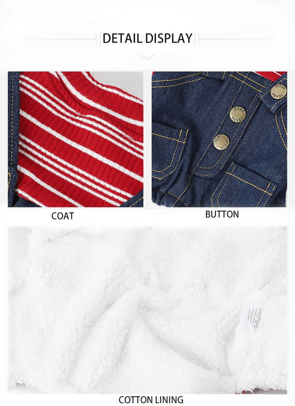 Dviejų sluoksnių dygsniuotas džinsinis kostiumas augintiniui Gražus šiltas ir patogus šuniuko rūbai Stori džinsai Šnaucerių drabužiai