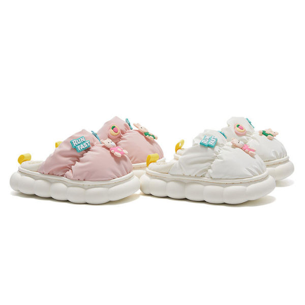 Papuci textile cu element 3D