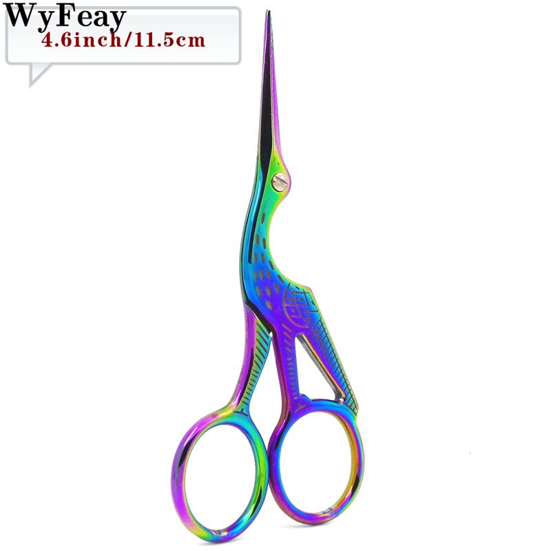 Nožnice s žeriavovými ústami, retro krížikové vyšívanie, starožitné čierne vintage, roztomilé malé šijacie nožnice, rybárske nite, rezanie, DIY nožnice na látky