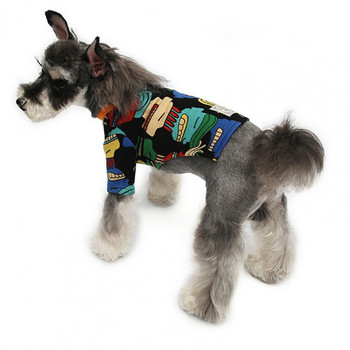 Μπλούζα κατοικίδιων ζώων με στρογγυλή λαιμόκοψη Λεπτό πουκάμισο με δύο πόδια σκύλου για ανοιξιάτικα σετ προμηθειών για κατοικίδια
