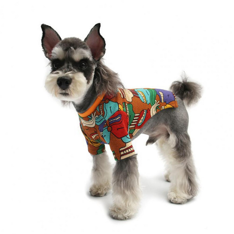 Blúzka pre domáce zvieratá s okrúhlym výstrihom, potlačou, tenká košeľa pre psov s dvoma nohami, jarné súpravy produktov pre domáce zvieratá