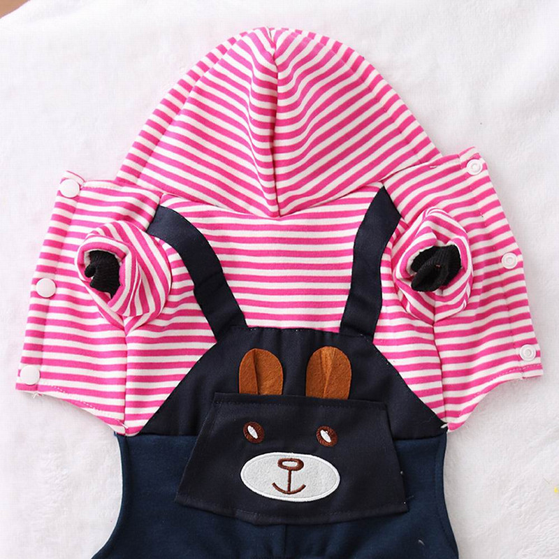 Rochie clasică pentru animale de companie cu patru picioare, cu față de urs pe spate Pânză pentru câini dezbrăcat, cu hanoră, modă Pânză pentru animale mici, cu hanora