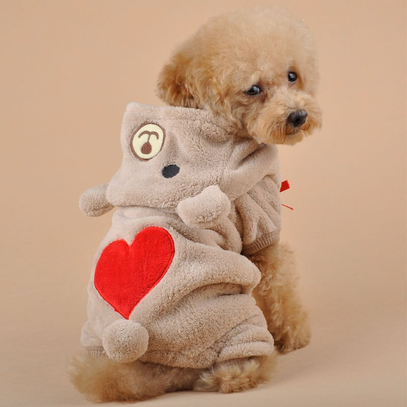 Hainele cu patru picioare din lână corali pentru animale de companie au o formă drăguță potrivită pentru ca animalele de companie mici să se încălzească toamna și iarna