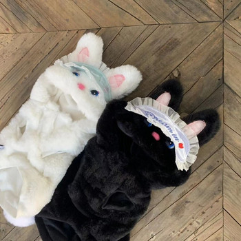 Λούτρινα Αυτιά Κουνελιού Ρούχα για Κατοικίδια Ζεστό Παλτό για Φθινόπωρο και Χειμώνα Λούτρινο Βαμβακερό Παλτό Rabbit Dog