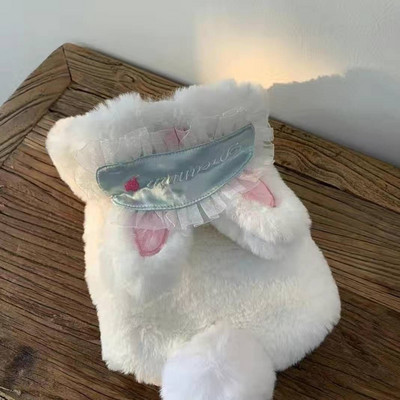 Плюшени заешки уши Дрехи за домашни любимци Котка Топло палто през есента и зимата Заешко куче плюс плюшено памучно палто