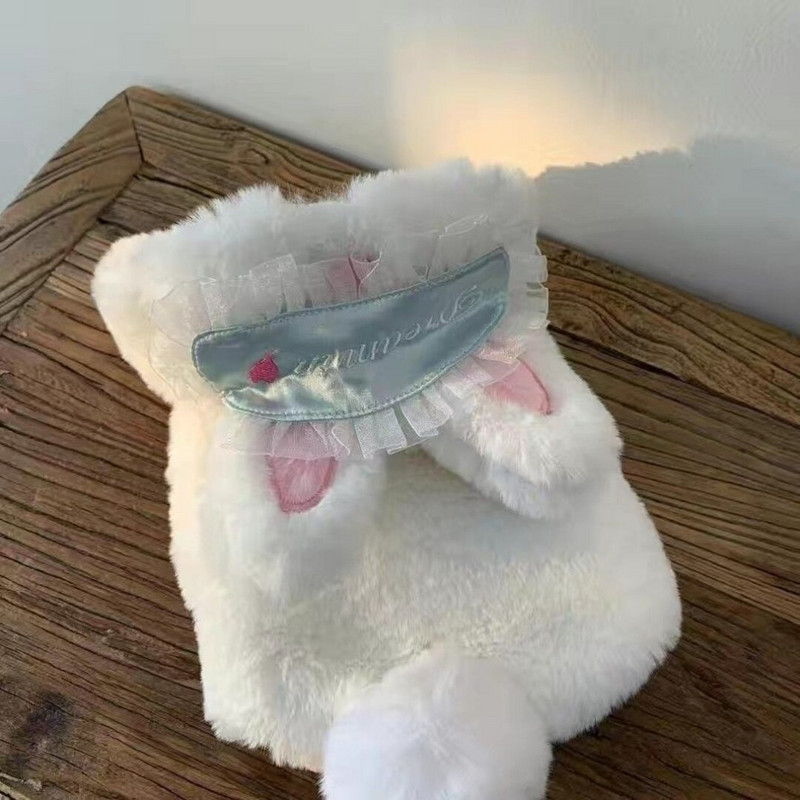 Плюшени заешки уши Дрехи за домашни любимци Котка Топло палто през есента и зимата Заешко куче плюс плюшено памучно палто