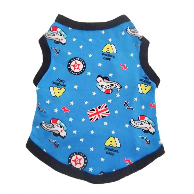 Priedušná vesta pre domáce zvieratá s potlačou, bez rukávov, módna vesta pre šteniatka na letné sady, potreby pre psov, produkty pre domáce zvieratá