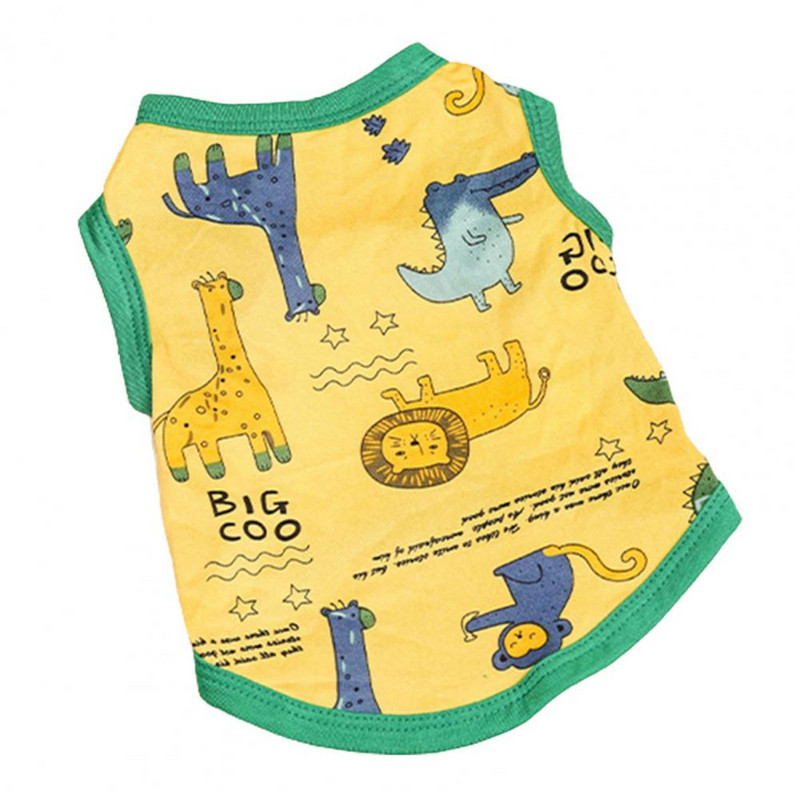 Priedušná vesta pre domáce zvieratá s potlačou, bez rukávov, módna vesta pre šteniatka na letné sady, potreby pre psov, produkty pre domáce zvieratá