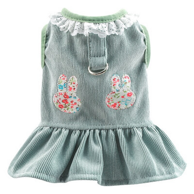 Дрехи за домашни кучета Дрехи с памучна подплата Нови есенни и зимни продукти Топли топли и кашмирени градински дрехи с памучна подплата на цветя