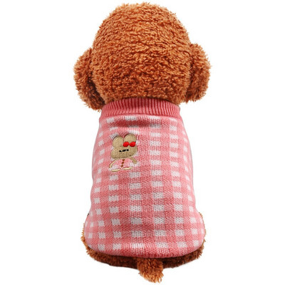 Дрехи за домашни кучета Дрехи с памучна подплата Нови есенни и зимни продукти Топли топли и кашмирени градински дрехи с памучна подплата на цветя