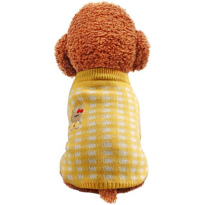 Дрехи за домашни кучета Дрехи с памучна подплата Нови есенни и зимни продукти Топли топли и кашмирени градински дрехи с памучна подплата на цветя