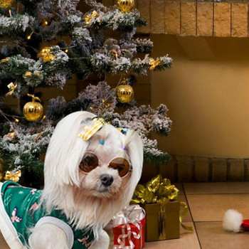 Коледна пола за домашен любимец Прекрасна кучешка пола и жилетка Елек Коледна елха Снежинки Празнична рокля за куче Лек костюм за кученце