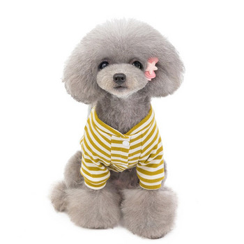 Ρούχα για σκύλους Χειμερινό παλτό για σκύλους κατοικίδιων ζώων Ριγέ λεπτή διατομή Μαλακά άνετα μικρού και μεσαίου μεγέθους Ρούχα σκυλιών για μικρούς σκύλους