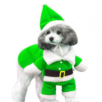 1 τεμ/1 σετ Χαριτωμένο ζωηρό χρώμα, ανθεκτικό στη φθορά για κατοικίδια, Χριστουγεννιάτικο πάρτι Αστείο καπέλο με ρούχα Άγιου Βασίλη Χειμερινά ρούχα Προϊόν για κατοικίδια