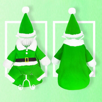 1 бр./1 комплект сладък, ярък цвят, устойчив на износване домашен любимец, коледно парти, забавно облекло на Дядо Коледа, шапка, зимно облекло, продукт за домашни любимци