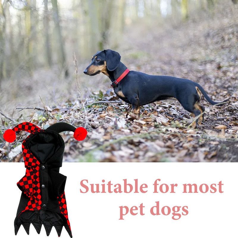 Halloweenske oblečenie pre domáce zvieratá, klaun, plyšový roztomilý klaun, Joker, kostým pre psa, Joker, kostým pre roztomilého psa a mačku, vianočnú párty, cosplay